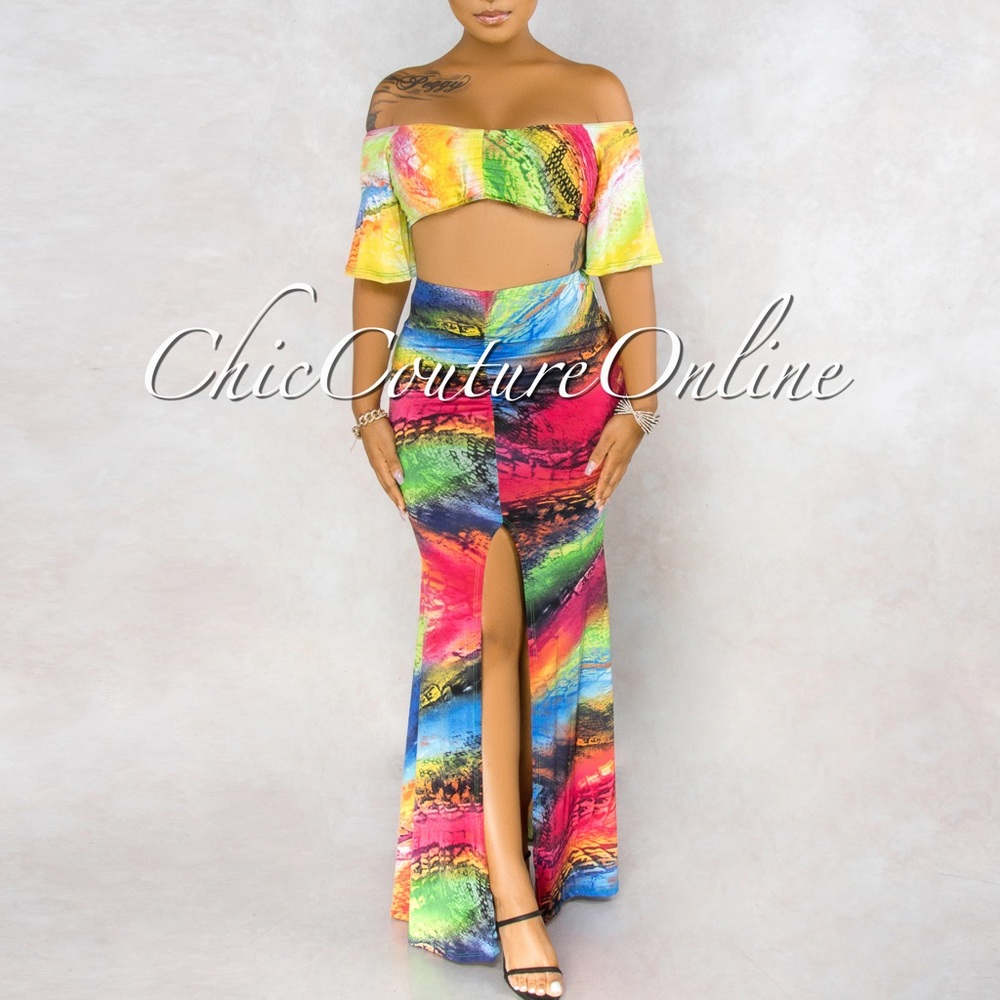 Multi Maxi Skirt Set